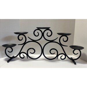 Partylite Cast Iron 5 Pillar Hearthside Candle Holder Durable Elegant Decor VTG
